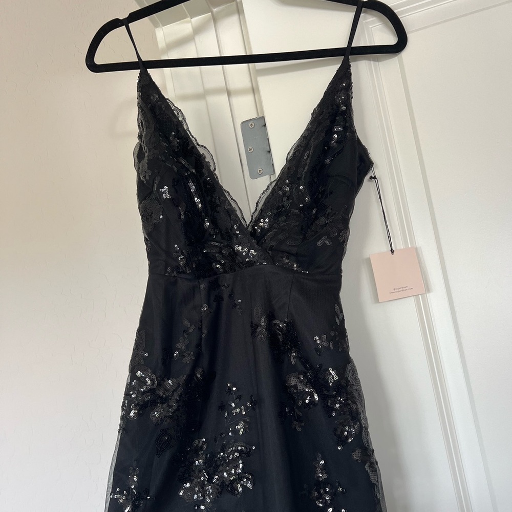 Black sequin detail superdown dress
